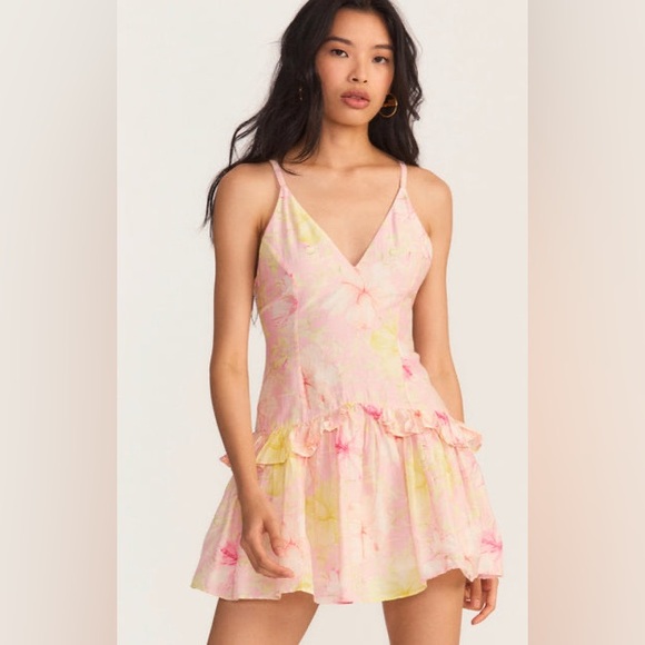 LOVESHACKFANCY FABIENNE DRESS LIGHT BERRY TEA - Picture 1 of 8